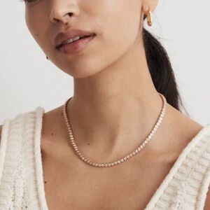 Madewell Gold Tennis Necklace and Bracelet